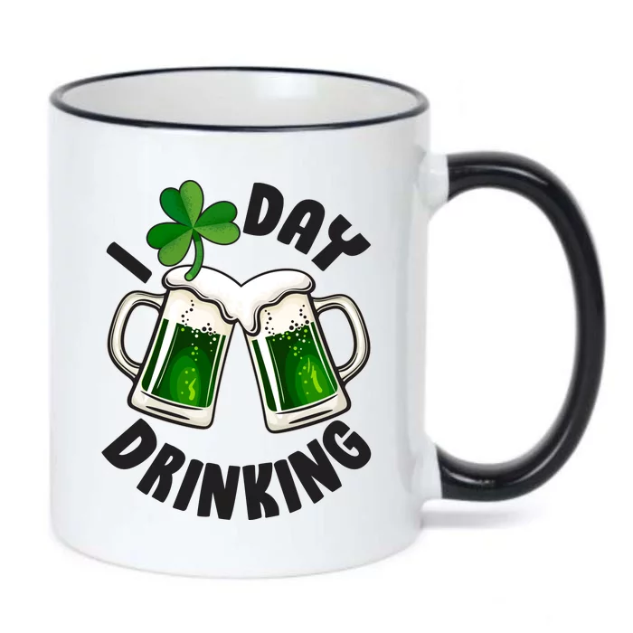 Funny St Patricks Day I Love Day Drinking Green Beer Black Color Changing Mug