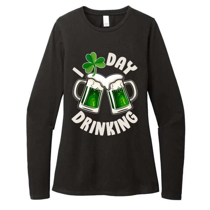 Funny St Patricks Day I Love Day Drinking Green Beer Womens CVC Long Sleeve Shirt