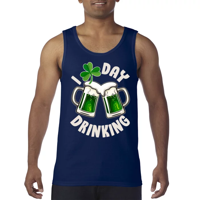 Funny St Patricks Day I Love Day Drinking Green Beer Tank Top