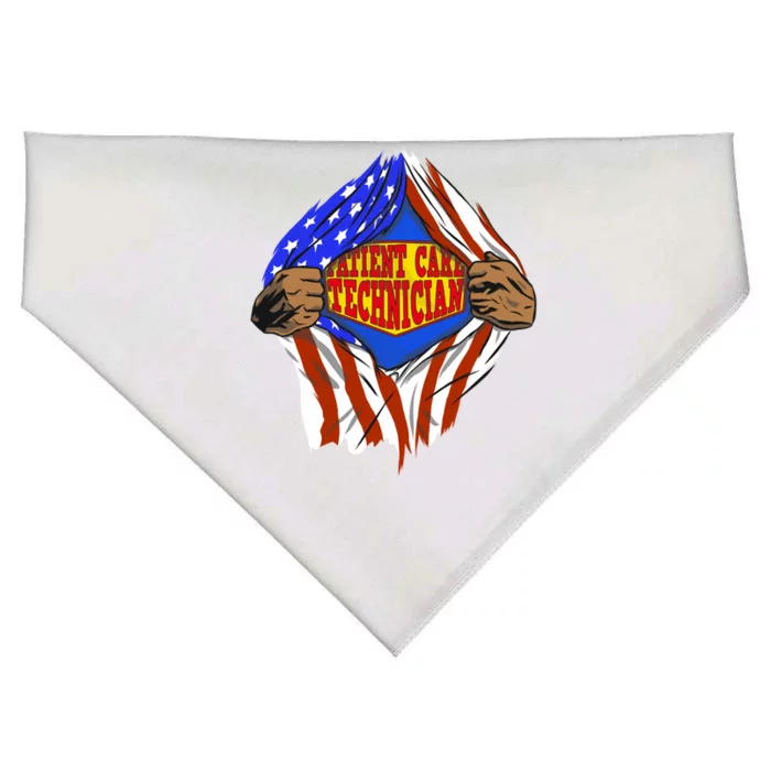 Funny Super Patient Care Technician Hero Job Gift USA-Made Doggie Bandana