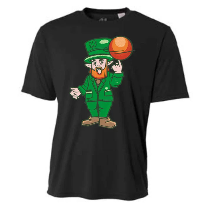 Funny St Patricks Basketball Day Lucky Basketball Leprechaun Gift Cooling Performance Crew T-Shirt