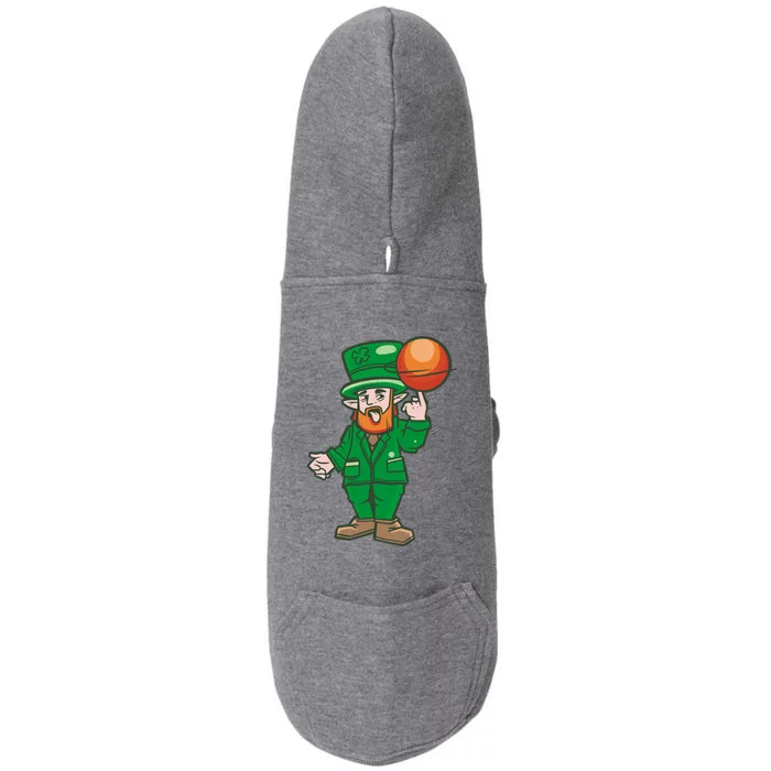 Funny St Patricks Basketball Day Lucky Basketball Leprechaun Gift Doggie 3-End Fleece Hoodie