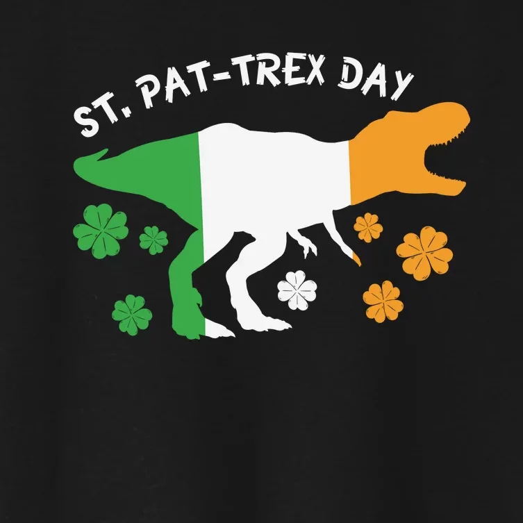 Funny St Pat Trex Day Women's Crop Top Tee