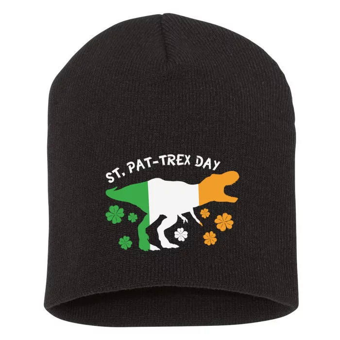 Funny St Pat Trex Day Short Acrylic Beanie