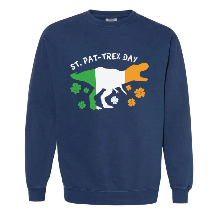 Funny St Pat Trex Day Garment-Dyed Sweatshirt