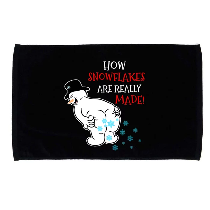 Funny Snowman Poop How Snowflake Are Really Made Christmas Microfiber Hand Towel