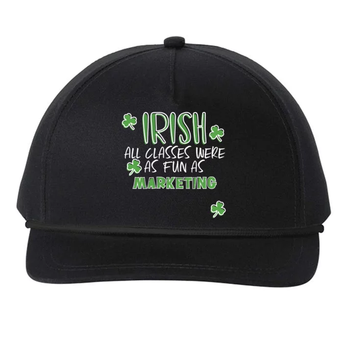 Funny St Patricks Day Marketing Teacher Student Irish Pun Cute Gift Snapback Five-Panel Rope Hat