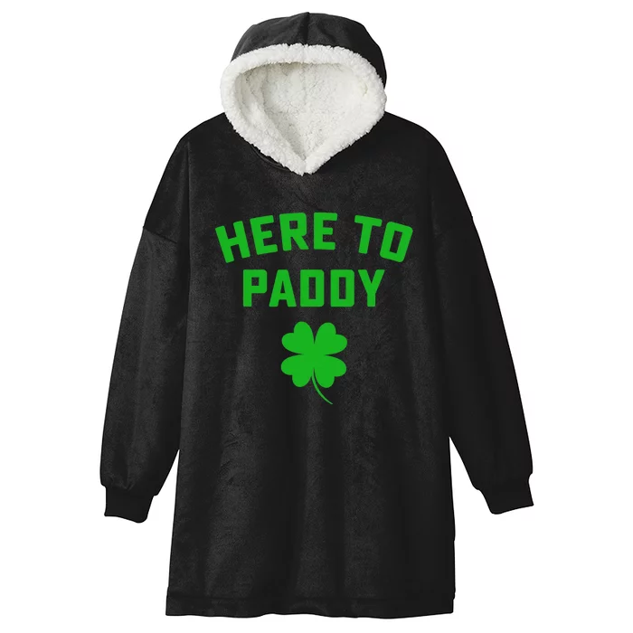 Funny St Patricks DayHere To Paddy Irish Pun Hooded Wearable Blanket