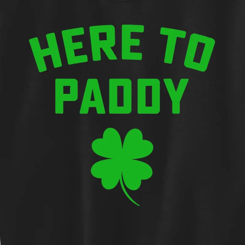 Funny St Patricks DayHere To Paddy Irish Pun Kids Sweatshirt