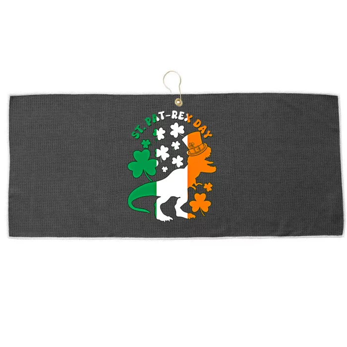 Funny St Patrex Day Happy St Patricks Day Trex Great Gift Large Microfiber Waffle Golf Towel