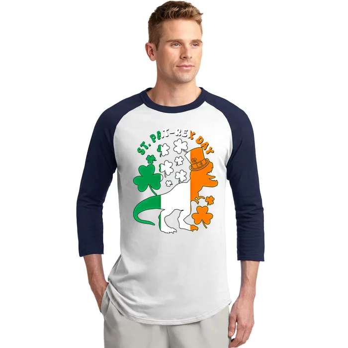 Funny St Patrex Day Happy St Patricks Day Trex Great Gift Baseball Sleeve Shirt