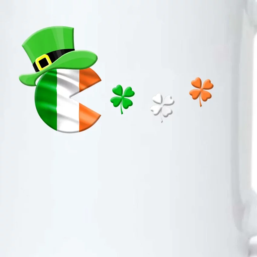 Funny St Patrick's Day With Leprechaun Hat Eating Shamrocks Black Color Changing Mug