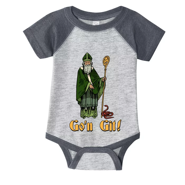 Funny Saint Patricks Day Gon Git Snake Baseball Infant Baby Jersey Bodysuit