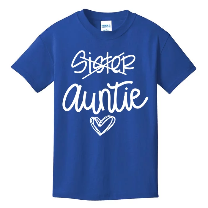 Funny Sister Promoted To Auntie Heart Sister Aunt Gift Kids T-Shirt