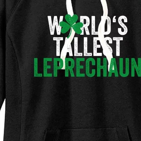 Funny St Patrick's Day Gnome World's Tallest Leprechaun Great Gift Women's Fleece Hoodie