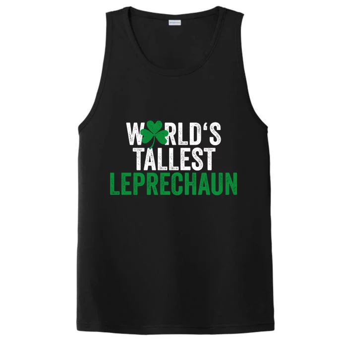 Funny St Patrick's Day Gnome World's Tallest Leprechaun Great Gift Performance Tank