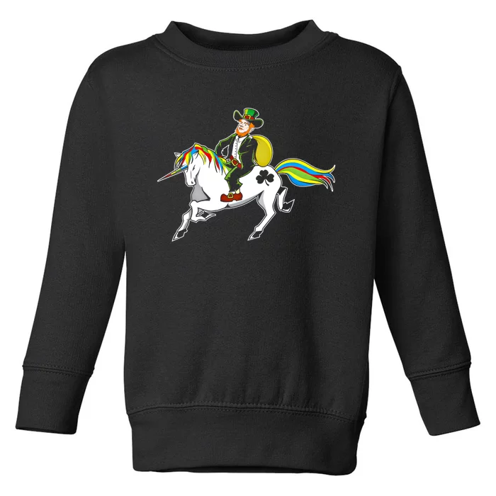 Funny St Patricks Day Leprechaun Unicorn St Paddys Gift Cool Gift Toddler Sweatshirt