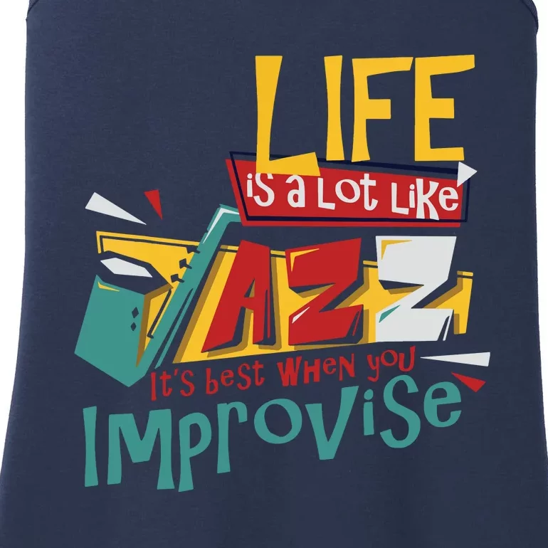 Funny Sax Player Gifts Jazz Music Saxophone Ladies Essential Tank