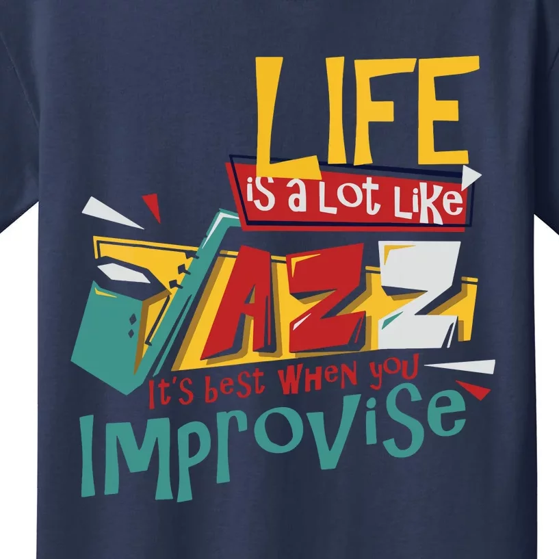 Funny Sax Player Gifts Jazz Music Saxophone Kids T-Shirt