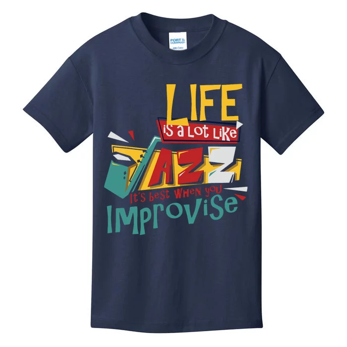 Funny Sax Player Gifts Jazz Music Saxophone Kids T-Shirt