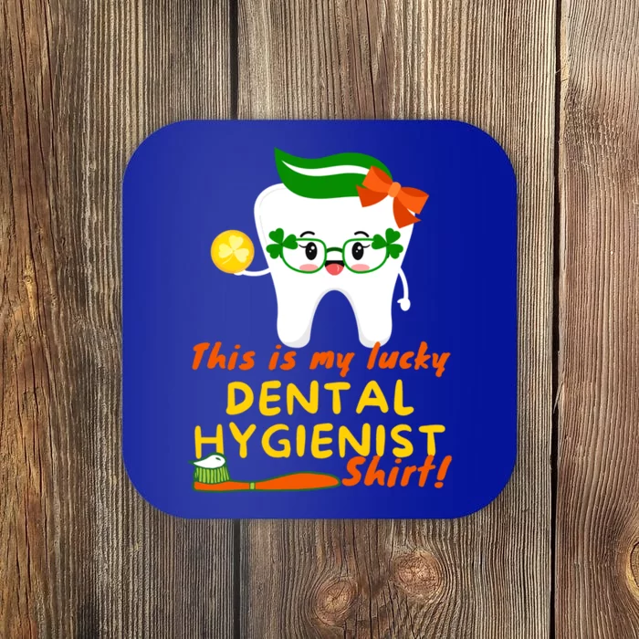 Funny St Patrick's Day Dental Hygienist Dentist Lucky Tooth Gift Coaster