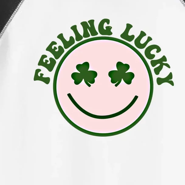 Funny St Patrick Day Feeling Lucky Meme Smile Face Trendy Gift Toddler Fine Jersey T-Shirt