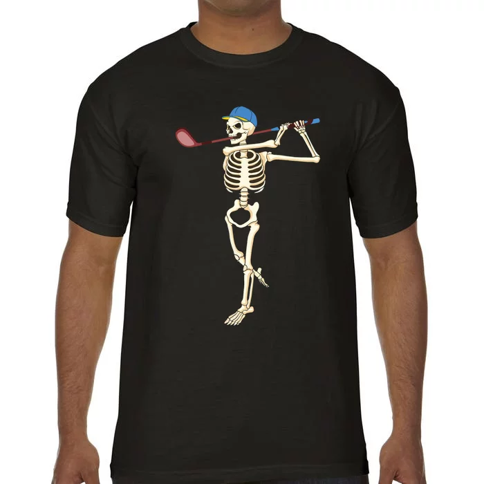 Funny Skeleton Playing Golf Halloween Costume Boy Comfort Colors T-Shirt