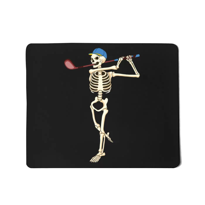 Funny Skeleton Playing Golf Halloween Costume Boy Mousepad