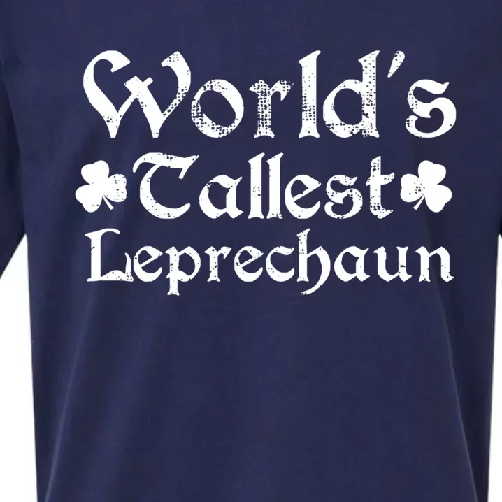 Funny St Patrick's Day World's Tallest Leprechaun Gift Sueded Cloud Jersey T-Shirt