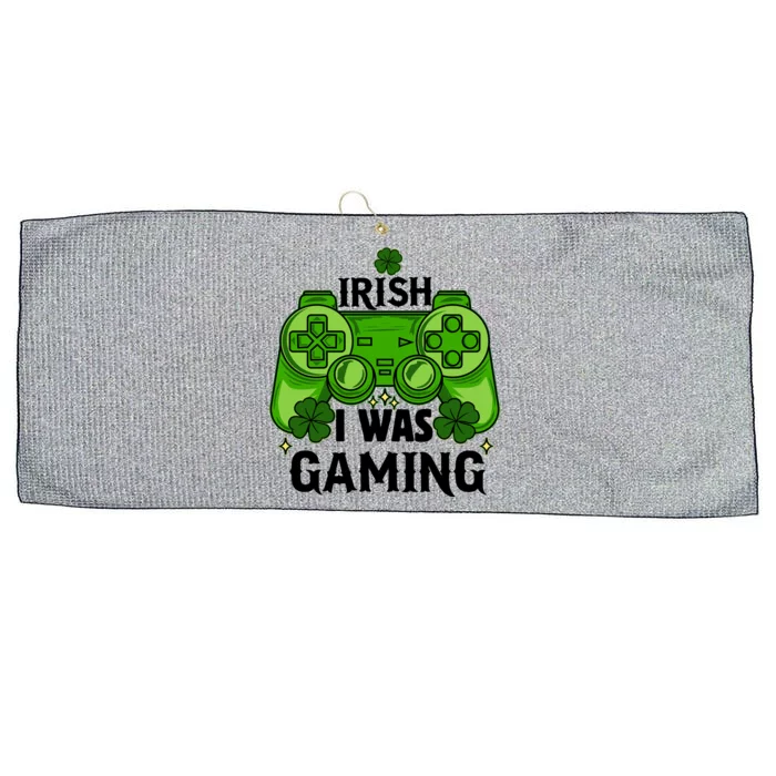 Funny St Patricks Day Irish I Was Gaming Large Microfiber Waffle Golf Towel