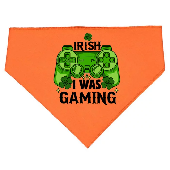 Funny St Patricks Day Irish I Was Gaming USA-Made Doggie Bandana