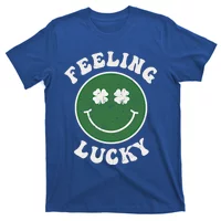 Feeling Lucky St. Patrick's Day Shamrock Smile Face T-Shirt