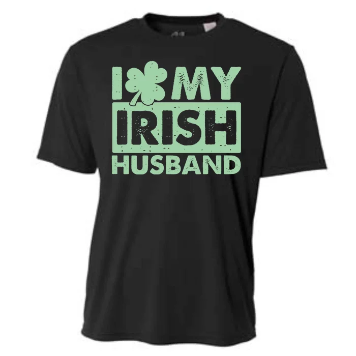 Funny St Patrick's Day I Love My Irish Husband Lucky Shamrock Clover Cooling Performance Crew T-Shirt