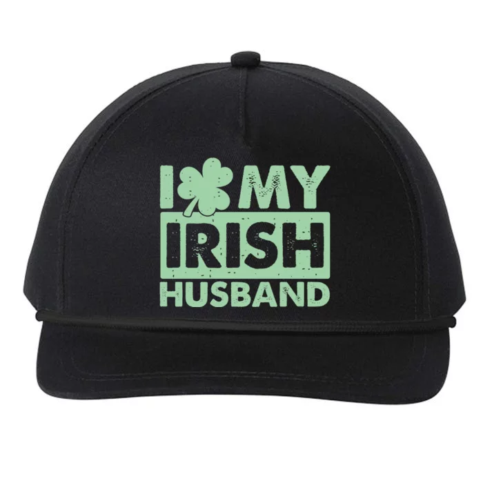 Funny St Patrick's Day I Love My Irish Husband Lucky Shamrock Clover Snapback Five-Panel Rope Hat