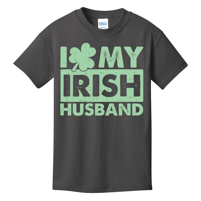 Funny St Patrick's Day I Love My Irish Husband Lucky Shamrock Clover Kids T-Shirt