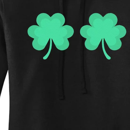 Funny St. Pattys Day Four 4 Leaf Clover Bra Women's Pullover Hoodie