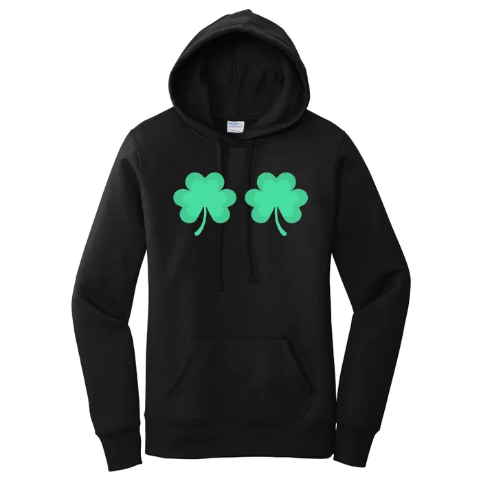 Funny St. Pattys Day Four 4 Leaf Clover Bra Women's Pullover Hoodie