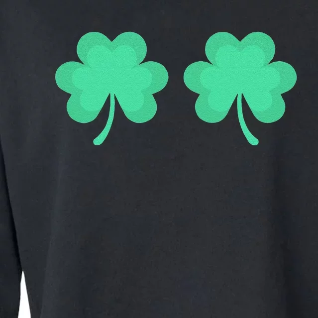 Funny St. Pattys Day Four 4 Leaf Clover Bra Cropped Pullover Crew