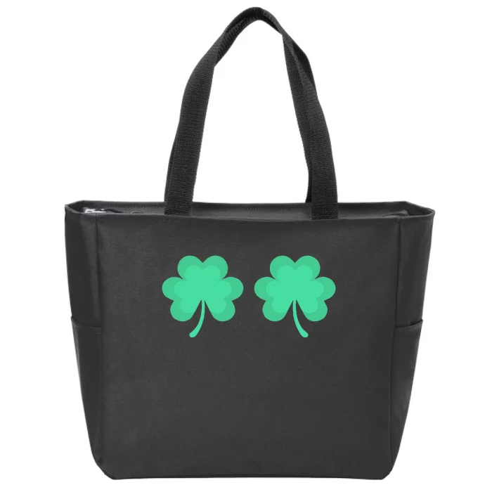 Funny St. Pattys Day Four 4 Leaf Clover Bra Zip Tote Bag