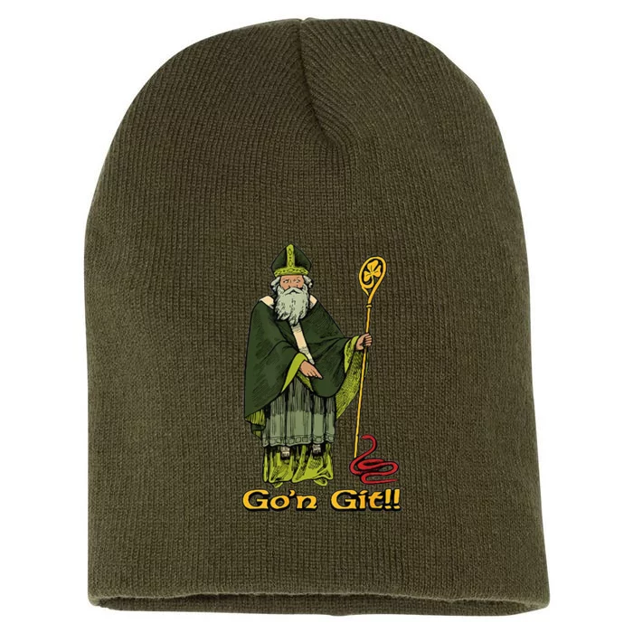 Funny St Patricks Day Funny Go'n git st patrick Short Acrylic Beanie