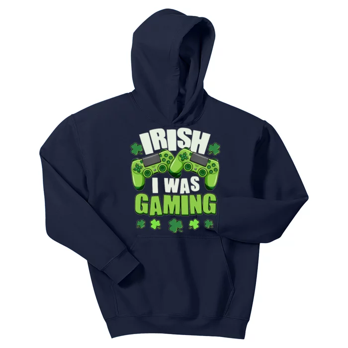 Funny St Patrick's Day Irish I Was Gaming Kids Hoodie