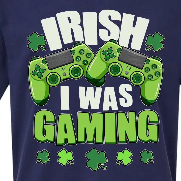 Funny St Patrick's Day Irish I Was Gaming Sueded Cloud Jersey T-Shirt