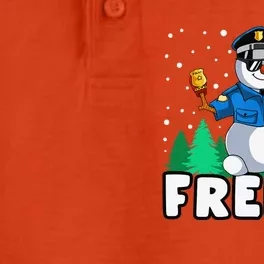 Freeze Snowman Police Christmas Pajama Funnt Cop Policeman Dry Zone Grid Performance Polo