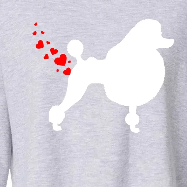 Funny Standard Poodle Owner Valentines Day Heart Farts Gift Cropped Pullover Crew