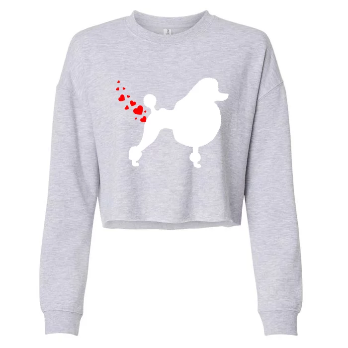 Funny Standard Poodle Owner Valentines Day Heart Farts Gift Cropped Pullover Crew