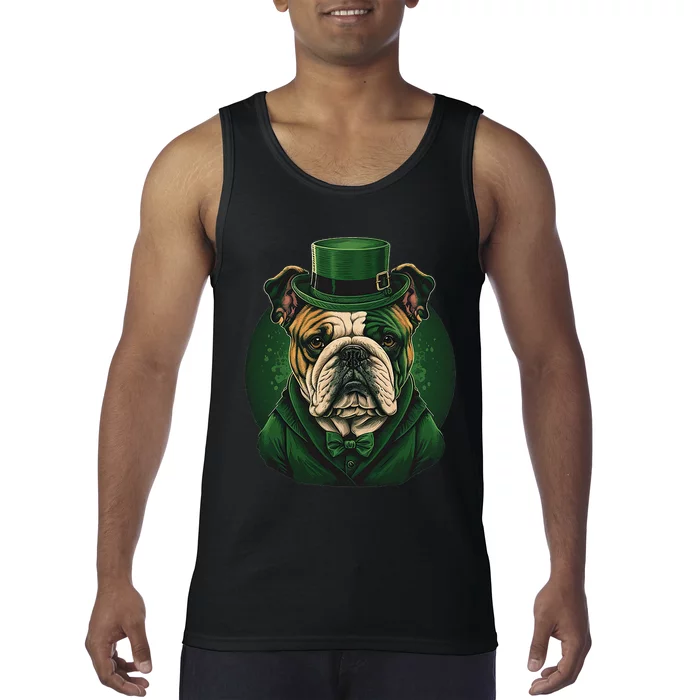 Funny St Patricks Day Saint Paddys Day Bull Dog Tank Top