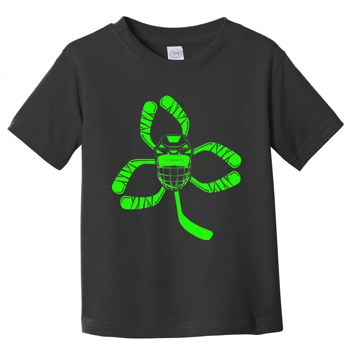 Funny St Patrick's Day Hockey Shamrock Toddler T-Shirt