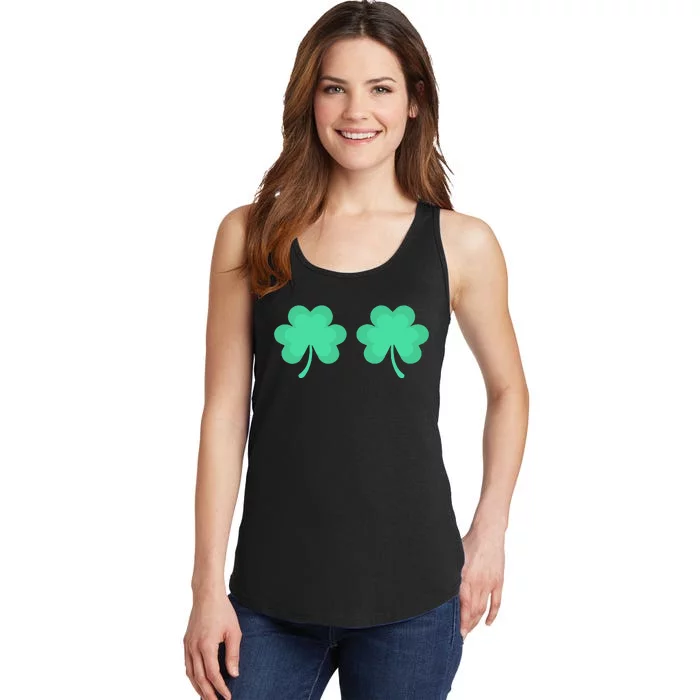 Funny St. Pattys Day Four 4 Leaf Clover Bra Ladies Essential Tank