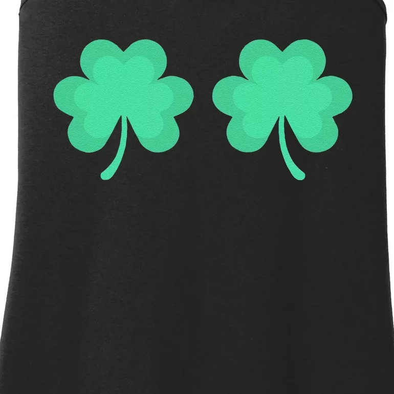 Funny St. Pattys Day Four 4 Leaf Clover Bra Ladies Essential Tank