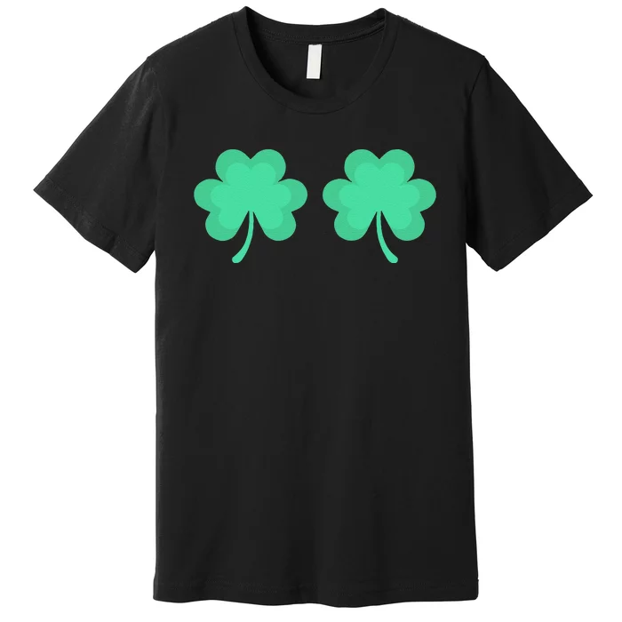 Funny St. Pattys Day Four 4 Leaf Clover Bra Premium T-Shirt